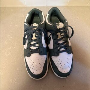 Nike Dunk Low Men's Forest Green and White Sneakers